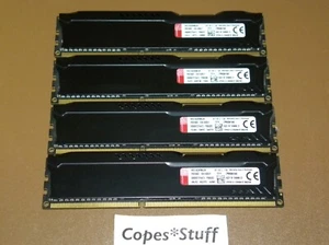 Kingston HyperX Fury HX313C9FBK2/8G DDR3 PC3-10600u LOT (4) x 4GB = 16GB RAM - Picture 1 of 3