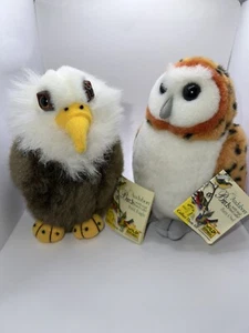 Audubon Gufo da Fienile e Aquila Calva Peluche con Etichette - Foto 1 di 8