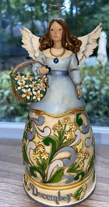Jim Shore December Angel Figurine Heartwood Creek Blue Topaz 2008 - Picture 1 of 12