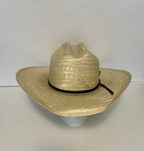 American Hat Co. Western Cowboy Poli Rope Straw Hat 7-3/8 Long Oval 4" Brim - Picture 1 of 16