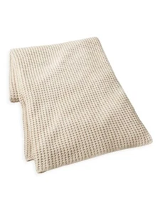 Ralph Lauren Home Almaden 100% Cotton Knit Throw Blanket Beige Size 54"x72" NWT - Picture 1 of 5