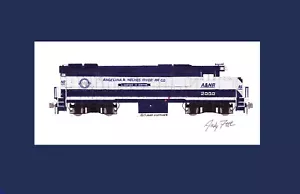 Angelina & Neches River Railroad GP38-2 11x17" Stampa opaca firmata Andy Fletcher - Foto 1 di 1