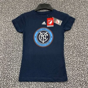 New York City FC Shirt Youth Medium 10-12 Adidas MLS Short Sleeve Cotton New M - Picture 1 of 7