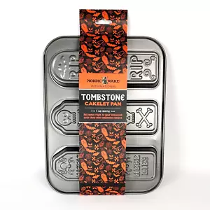 Nordic Ware Tombstone Cake Pan Halloween Cakelets Graveyard NEW - Picture 1 of 2