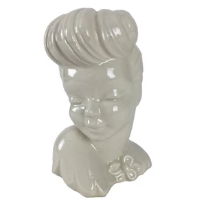 Vintage Glamour Girl Betty Grable Lady Head Vase Planter 6 3/4" White USA - Picture 1 of 11