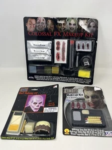 Vintage Halloween Makeup Kit Lot, Fun World, Rubie’s, Zombie Kit, Skull - Picture 1 of 9