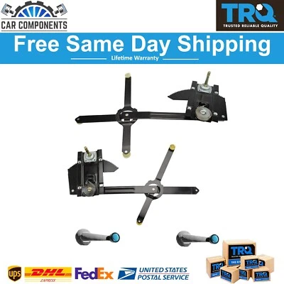TRQ Front Manual Window Regulators & Crank Handles Kit For 1981-1991 Chevy GMC - Image 1 of 4
