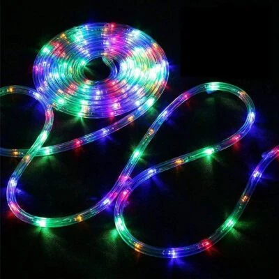 100 LED Solar Rope Fairy String Strip Lights Outdoor Garden Waterproof Christmas - Image 1 of 4