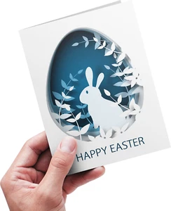 Pack Of 10 Happy Easter Cards Each Card Measures , size A6 double sided - Picture 1 of 6