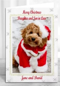 Personalised Christmas Card Cockerpoo Mum Daughter Sister Friend Nana - Picture 1 of 2