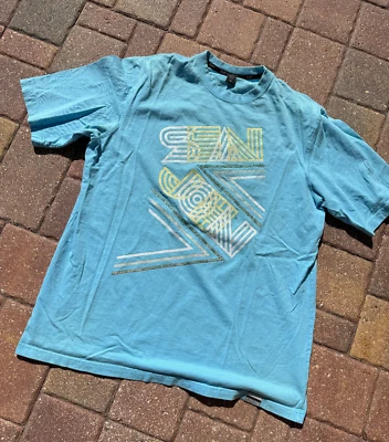 Camiseta Sean John Y2K 2000s Grunge Patinador Patín Deletrear Azul Gráfico XL Foto 1 de 4