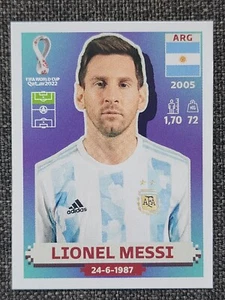 2022 Panini FIFA World Cup Qatar Lionel Messi ARG20 Argentina White Sticker - Picture 1 of 2