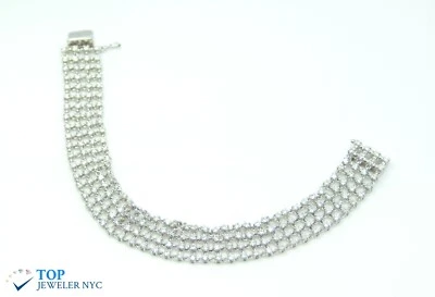 Jewelry 14K White Gold Bracelet with Diamonds 5.00ct Foto 1 de 3