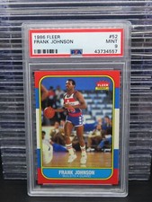 1986-87 Fleer Frank Johnson Rookie Card RC #52 PSA 9 MINT Washington Bullets