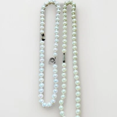 Collar de perlas vintage pulsera oro 925V vermeil y collar de una sola hebra Foto 1 de 4