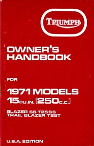 1971 Triumph Blazer SS T25SS, T25T, OIF, OEM, Owners Handbook, Unissued, F/SH - Picture 1 of 4