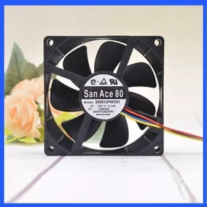 SANYO SAN ACE 80 9S0812P4F051 8025 DC12V 0.13A 8CM 4-Wire PWM Mute Cooling Fan - Picture 1 of 2
