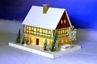 Lichterhaus Fachwerkhaus groß LxBxH ca 29 x 24 x 23 cm  NEU Haus Karton Pappe 