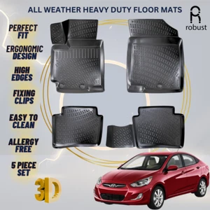 Floor Mats Liners For Hyundai Accent 2011-2018 All Weather Heavy Duty Car Rugs - Bild 1 von 9
