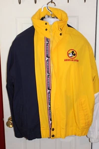 Vintage Mickey & Co. American Spirit Hood Jacket Yellow&Navy Adult XL & Cap EUC - Picture 1 of 10