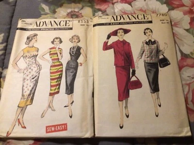 Vintage Advance misses suit and sleeveless dress patterns uncut 50s/60s - Image 1 of 2
