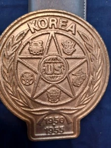 1950 - 1955 KOREA WAR / CONFLICT BRASS ?? MILITARY GRAVE MARKER #2 - Picture 1 of 2