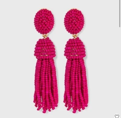Lote de 32 pendientes de borla Sugarfix BaubleBar rosa oscuro pulidos 2,5"... Oferta Foto 1 de 4