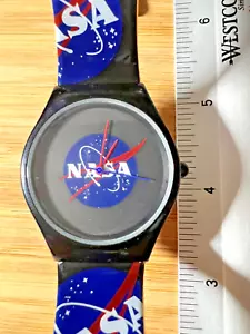 NASA Watch Nouveau Geneve 1996 Quartz Black Red White & Blue Unisex Japan RARE!! - Picture 1 of 9