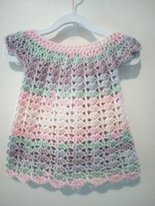 gehäkeltes Handarbeit Baby Kleid Reborn Puppe Mädchen Newborn Blüte - Bild 1 von 3