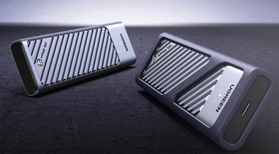 UGREEN M.2 NVME and SATA SSD Enclosure, 10Gbps Heat Dissipation Hard Drive - Image 1 of 3