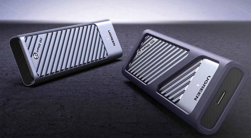 UGREEN M.2 NVME and SATA SSD Enclosure, 10Gbps Heat Dissipation Hard Drive - Image 1 of 3