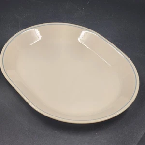 Corelle Blue Lily Serving Platter Oval Corning Sandstone Base 12" Vintage USA - Picture 1 of 9