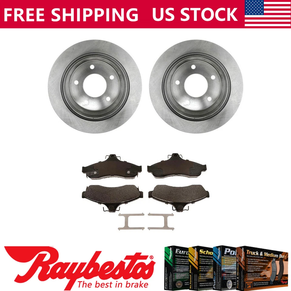 Rear Kit Brake Rotors + Metallic Pads & Hardware For 1994-1996 Chevrolet Caprice - Image 1 of 4