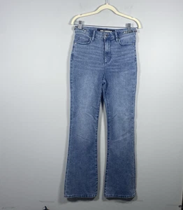 Karl Lagerfeld Paris Women’s 4 Chain-Accent Boot Cut High Rise Jeans Western - Picture 1 of 7