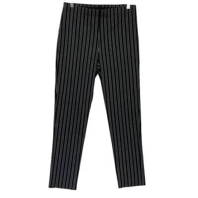 Karen Kane Ankle Pants Womens Medium Black White Pinstripe Pull On Stretch 30x28 - Image 1 of 4