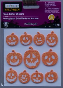 Creatology Halloween 11 pc Pumpkin Foam Glitter Stickers NIP - Picture 1 of 1