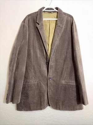 Gap Men XL Brown Suede Cotton Academia Lining VTG Preppy 2-Button Blazer Jacket - Image 1 of 4