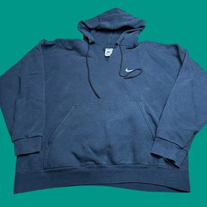 Sudadera con Capucha Nike Para Hombre Grande Negra Pullover Bordada Swoosh Años 90 De Colección - Imagen 1 de 10