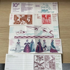 GB Stamp Booklets Folded Multi Values. X5. MNH. Complete. - Picture 1 of 5
