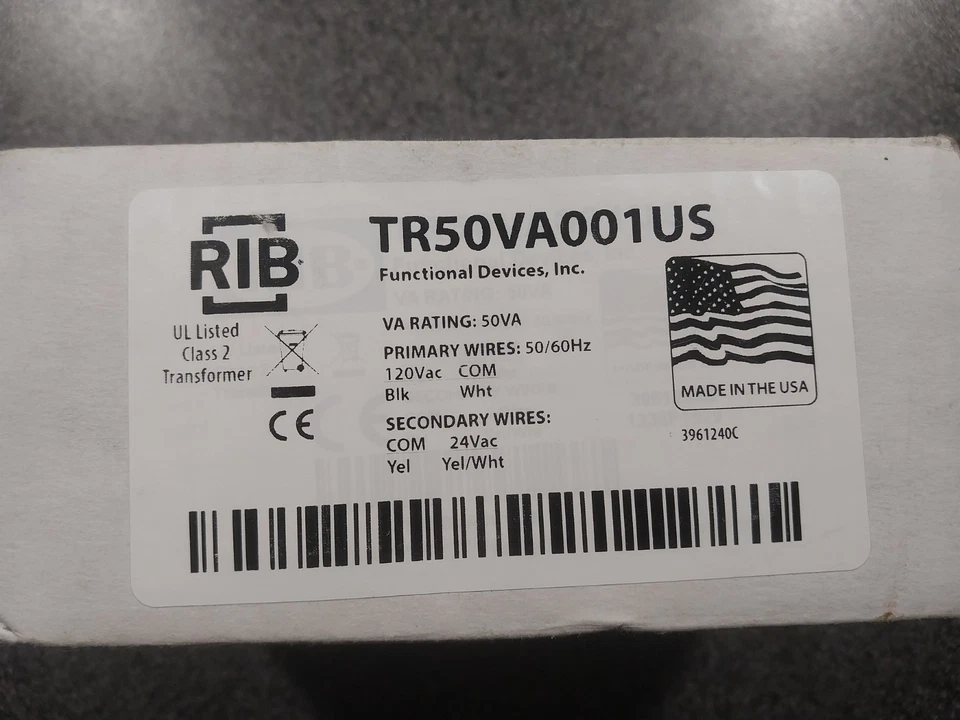 FUNCTIONAL DEVICES INC / RIB TR50VA001US Cls 2 Trnsfrmr,50VA - Image 1 of 4