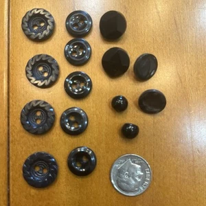 Vintage 5 Sets Black Small Buttons Crafts Sewing Project Unusual 15 - Picture 1 of 2