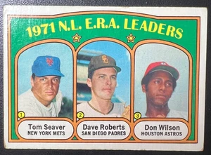 1972 Topps Béisbol #91 Líderes de la Era de la Liga Nacional Tom Seaver Dave Roberts Don Wilson En muy buena condición-excelente - Imagen 1 de 2