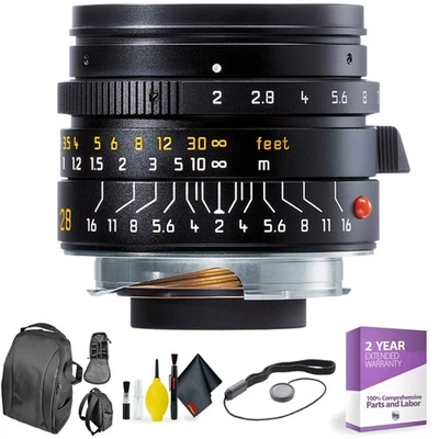 Lente Leica Summicron-M 28 mm f/2 (11604) + Kit de limpieza de lentes de lujo Foto 1 de 3