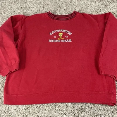 Sudadera Tweety Bird Mujer XL Bordada Años 90 Y2K Boxy Looney Tunes T345 Foto 1 de 4