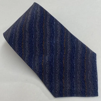 DOCKERS Tie Gray Blue Gold Striped Silk 4” WIDE Mens 5.7 To 6.1 FT Tall Korea B1 - Image 1 of 4