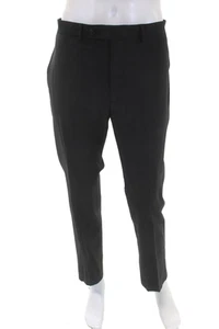 Calvin Klein Mens Wool Zipped Slip-on Dress Pants Dark Gray Size 34 - Picture 1 of 5