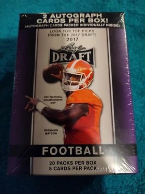 2017 Football Leaf Draft 100 card factory sealed box possible great rookie cards - Image 1 of 4