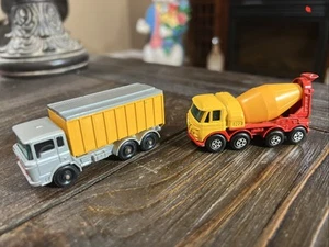 Matchbox Lesney Superfast 21 Foden Concrete Truck Green Base & #47 DAF Tipper - Picture 1 of 18