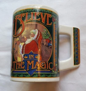 Santa Claus "Believe in the Magic"  Large Ceramic Collectible Christmas Mug - Picture 1 of 6