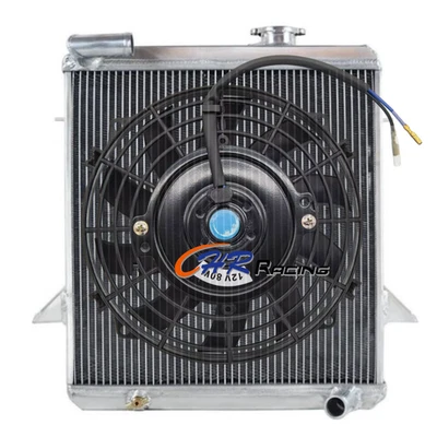 Radiador de aluminio de 3 filas 62 mm + ventilador para Triumph TR6 1975-1976 2,5 L manual MT Foto 1 de 4